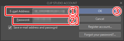 Accounts studio. Clip Studio account.