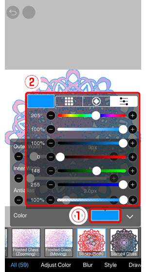 ibisPaint手机学原画怎么学之滤镜: 描边 (两个)—手机绘画72