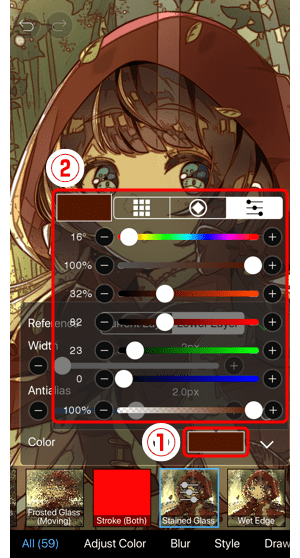 ibisPaint手机怎么学插画之过滤器: 彩色玻璃—手机绘画73