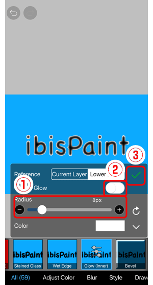 ibisPaint教你用手机画插画之滤镜: 发光 (内)—手机绘画75