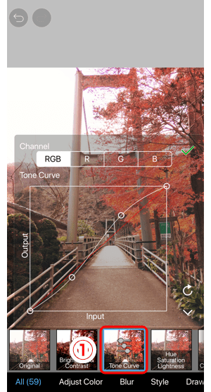 ibisPaint手机原画教程之过滤器: 色调曲线—手机绘画58